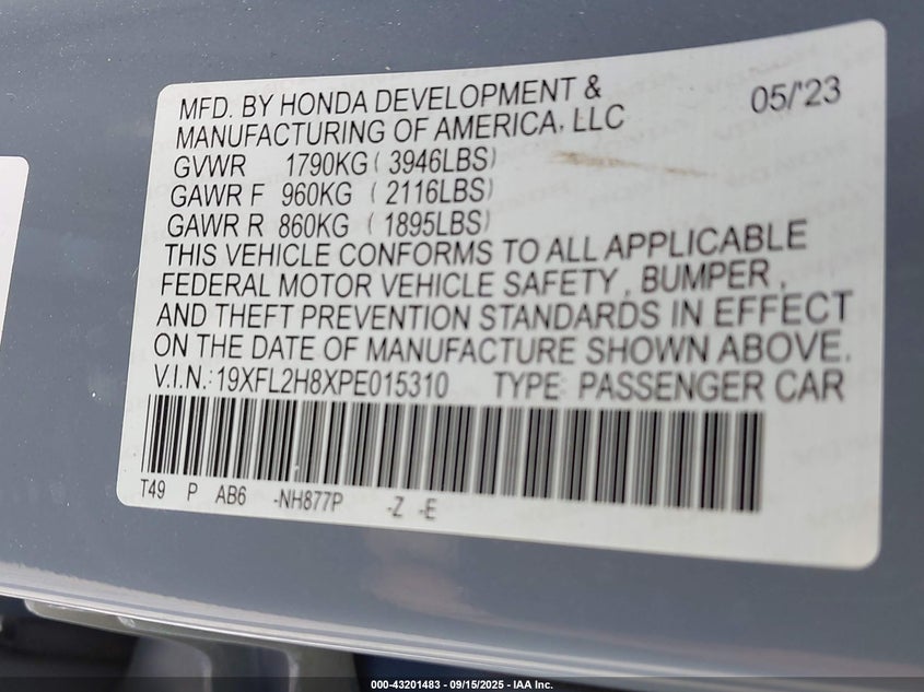 2023 HONDA CIVIC SPORT - 19XFL2H8XPE015310