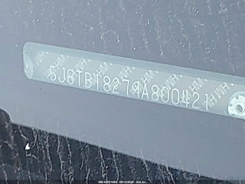 2009 Acura Rdx VIN: 5J8TB18279A800421 Lot: 43201494