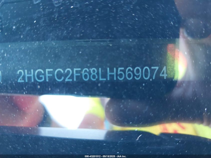 2020 Honda Civic Lx VIN: 2HGFC2F68LH569074 Lot: 43201512
