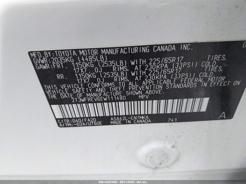 2014 TOYOTA RAV4 XLE - 2T3WFREV6EW111480