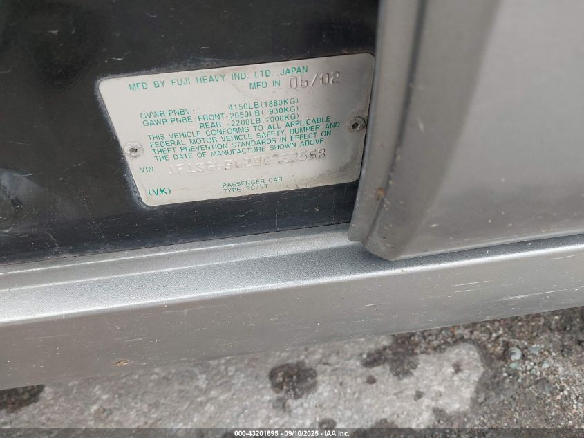 2003 Subaru Forester Xs VIN: JF1SG65623G722558 Lot: 43201695