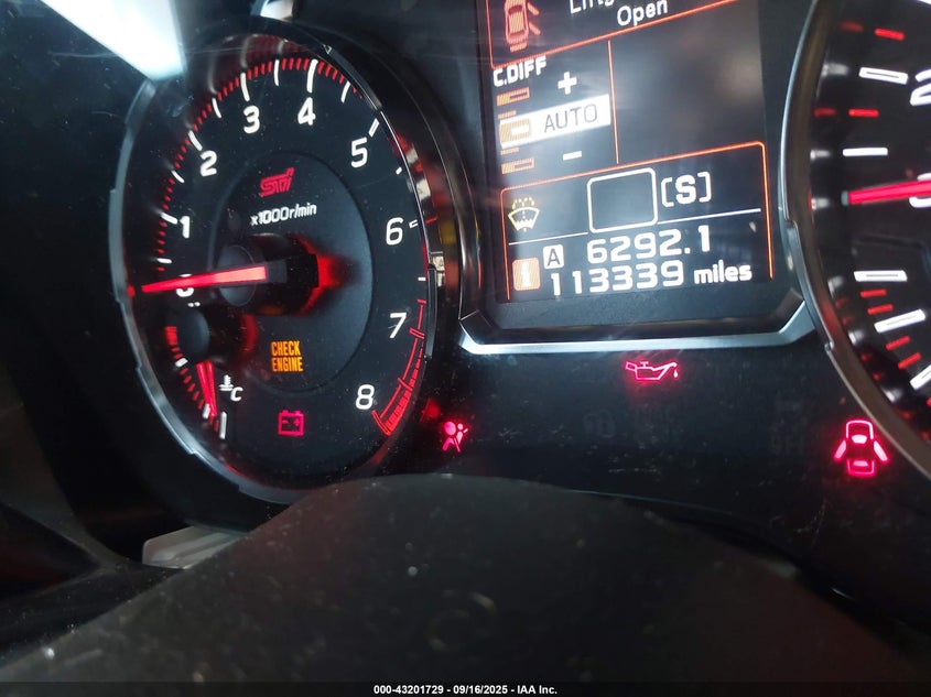 2019 Subaru Wrx Sti VIN: JF1VA2R6XK9813517 Lot: 43201729