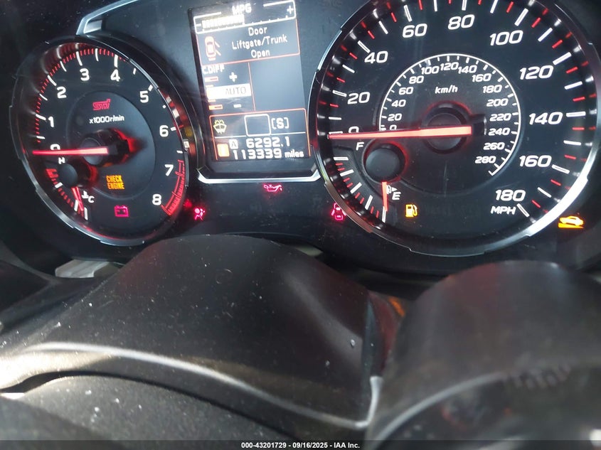 2019 Subaru Wrx Sti VIN: JF1VA2R6XK9813517 Lot: 43201729