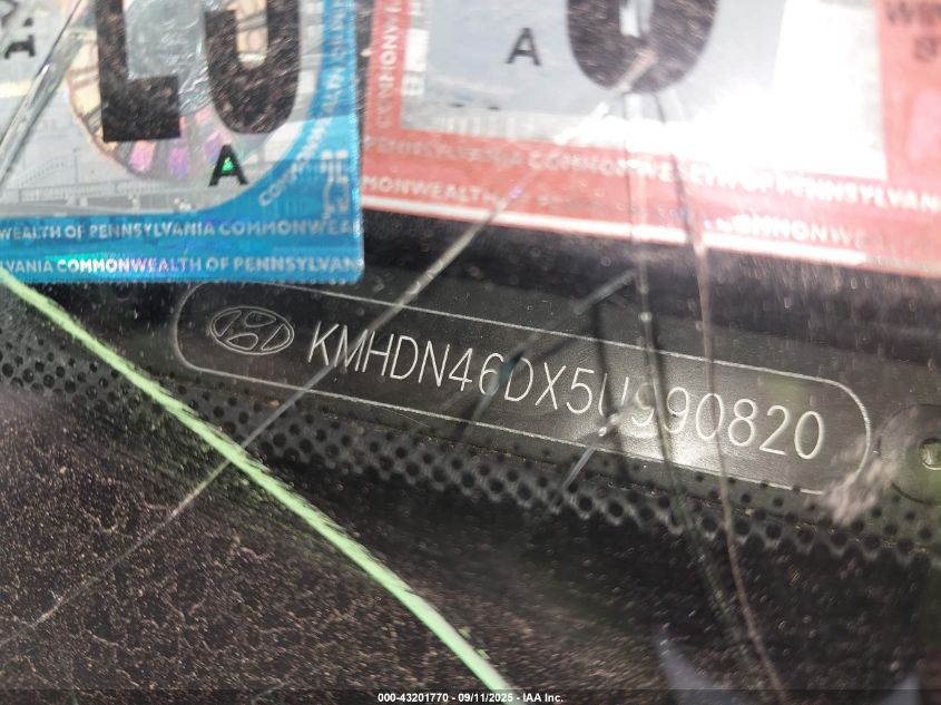 2005 Hyundai Elantra Gls/Gt VIN: KMHDN46DX5U990820 Lot: 43201770