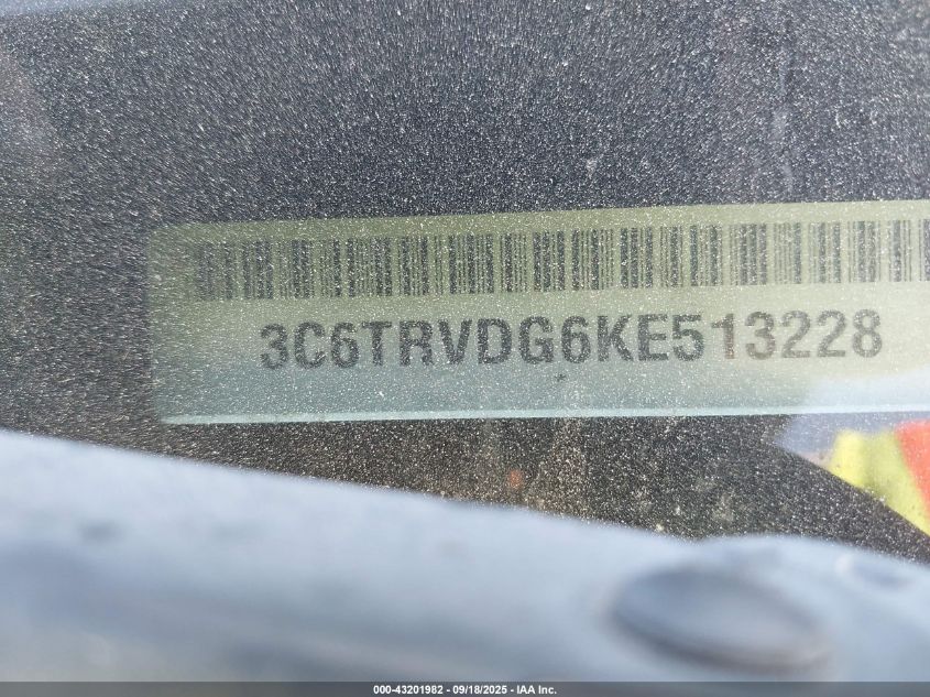 2019 Ram Promaster 2500 High Roof 159 Wb VIN: 3C6TRVDG6KE513228 Lot: 43201982