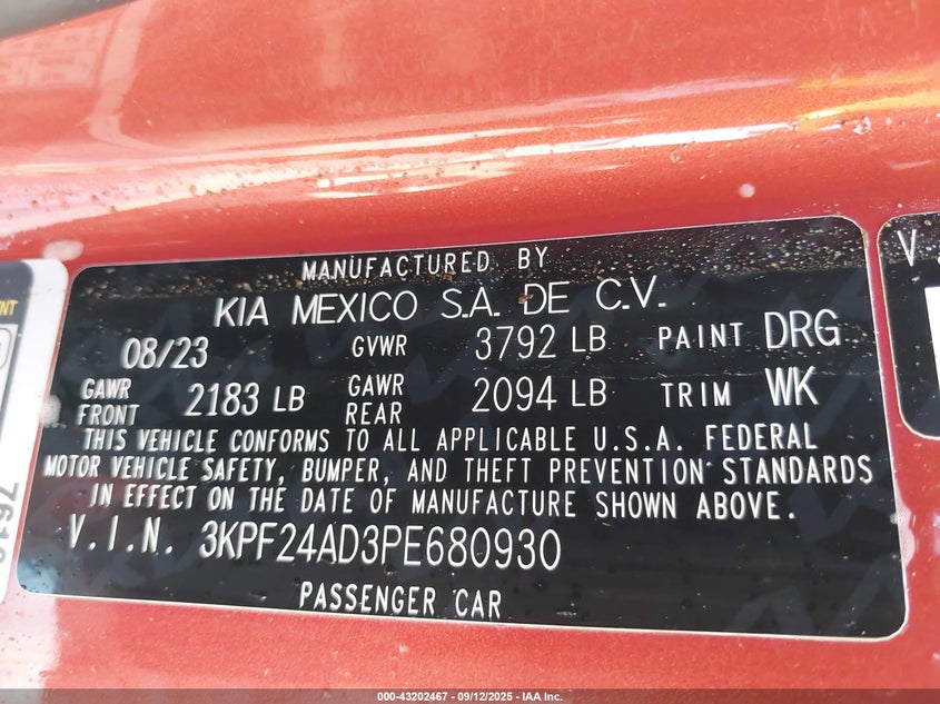 2023 KIA FORTE LXS - 3KPF24AD3PE680930