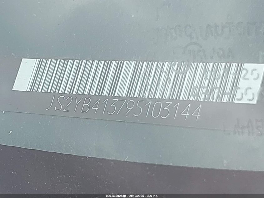 2009 Suzuki Sx4 Technology VIN: JS2YB413795103144 Lot: 43202530