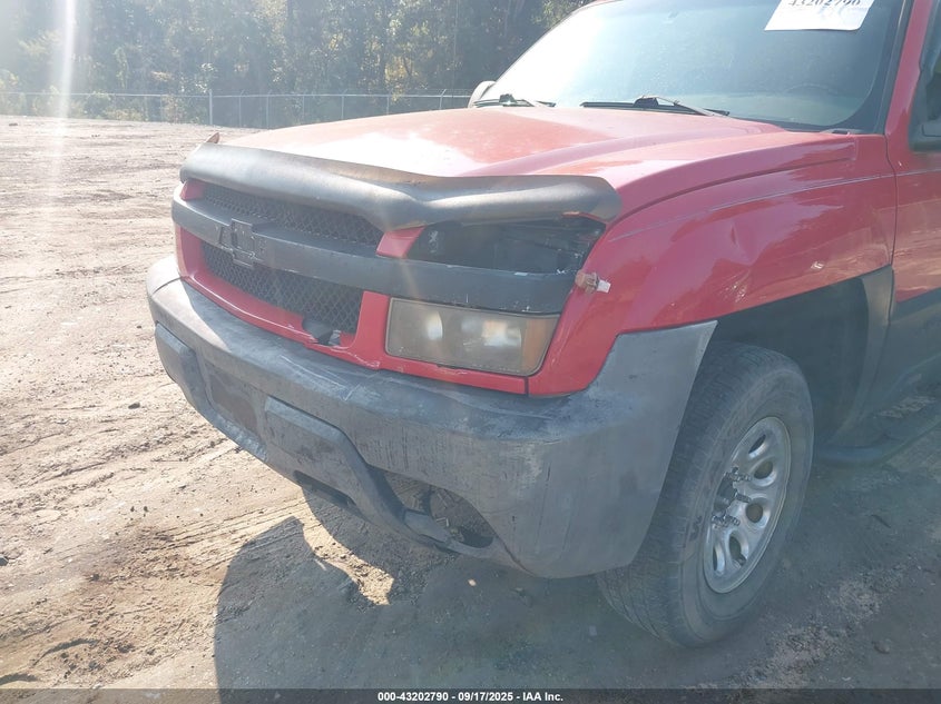 2002 Chevrolet Avalanche 1500 VIN: 3GNEK13T62G128258 Lot: 43202790