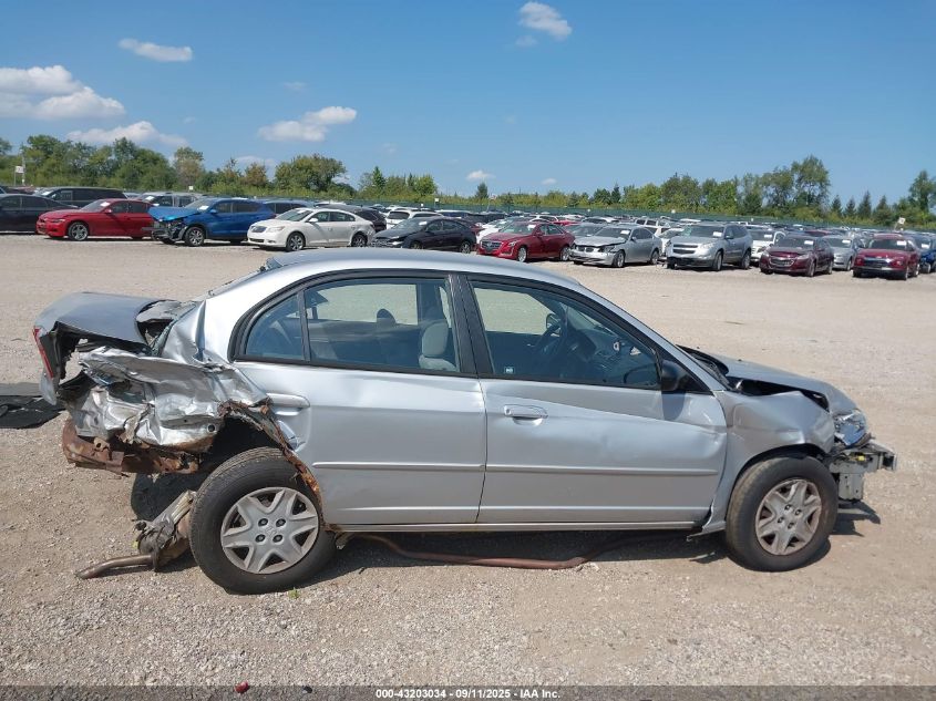 2003 Honda Civic Lx VIN: JHMES16573S003137 Lot: 43203034