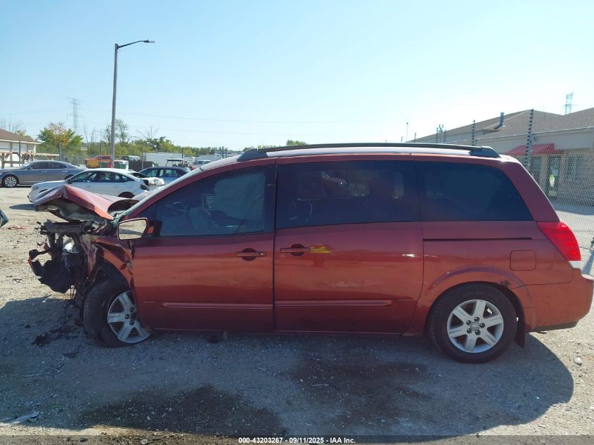2004 Nissan Quest 3.5 Sl VIN: 5N1BV28U84N327618 Lot: 43203267