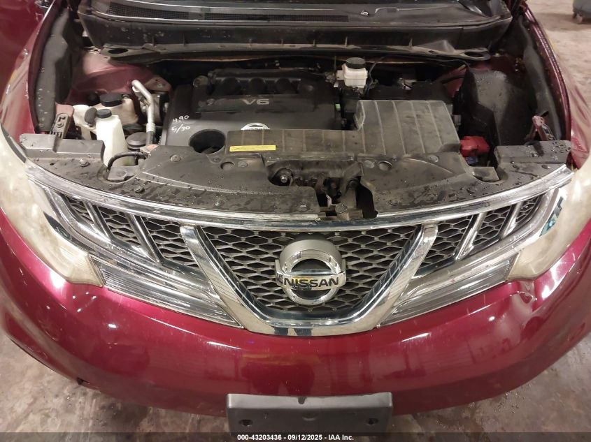 2012 Nissan Murano Sl VIN: JN8AZ1MW9CW200654 Lot: 43203436
