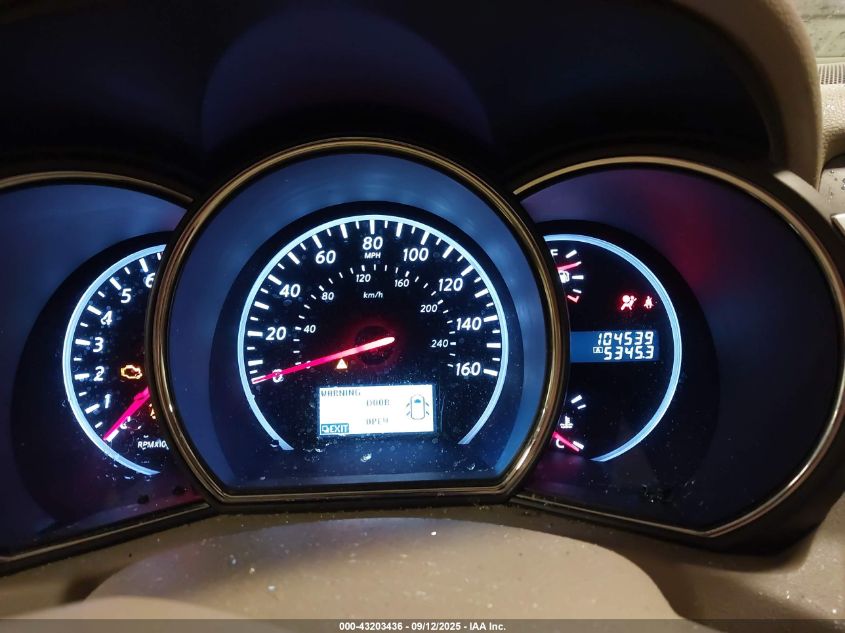 2012 Nissan Murano Sl VIN: JN8AZ1MW9CW200654 Lot: 43203436