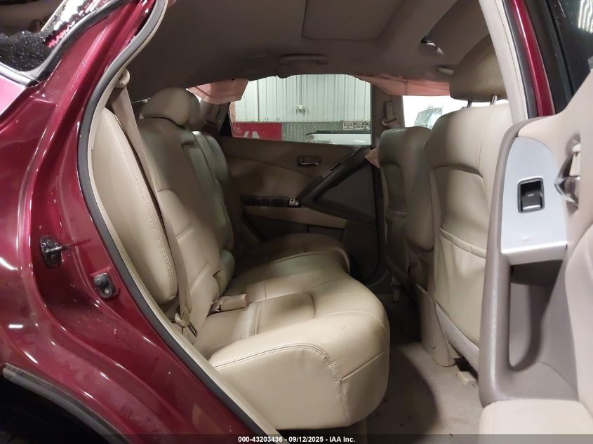 2012 Nissan Murano Sl VIN: JN8AZ1MW9CW200654 Lot: 43203436