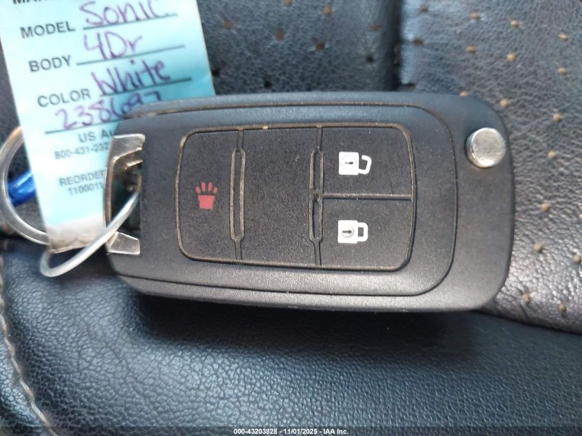 2013 Chevrolet Sonic Ltz Auto VIN: 1G1JE5SH7D4238697 Lot: 43203828