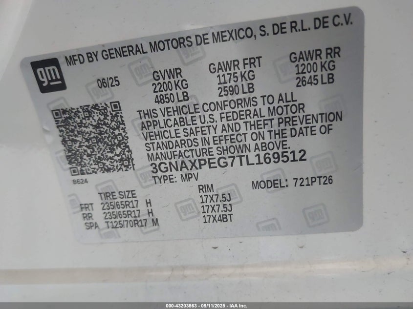 2026 CHEVROLET EQUINOX AWD LT - 3GNAXPEG7TL169512