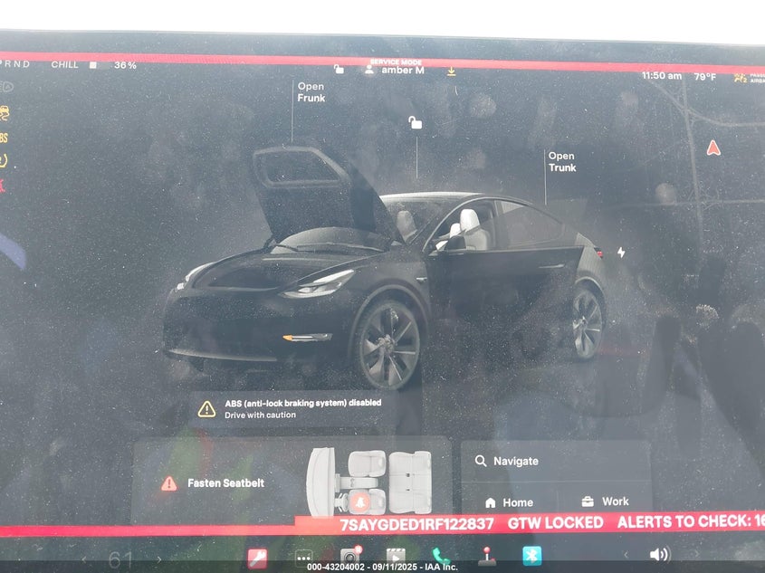 2024 Tesla Model Y Long Range Dual Motor All-Wheel Drive/Rwd VIN: 7SAYGDED1RF122837 Lot: 43204002