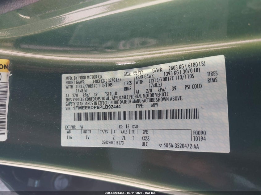 2023 FORD BRONCO BADLANDS - 1FMEE5DP6PLB92444