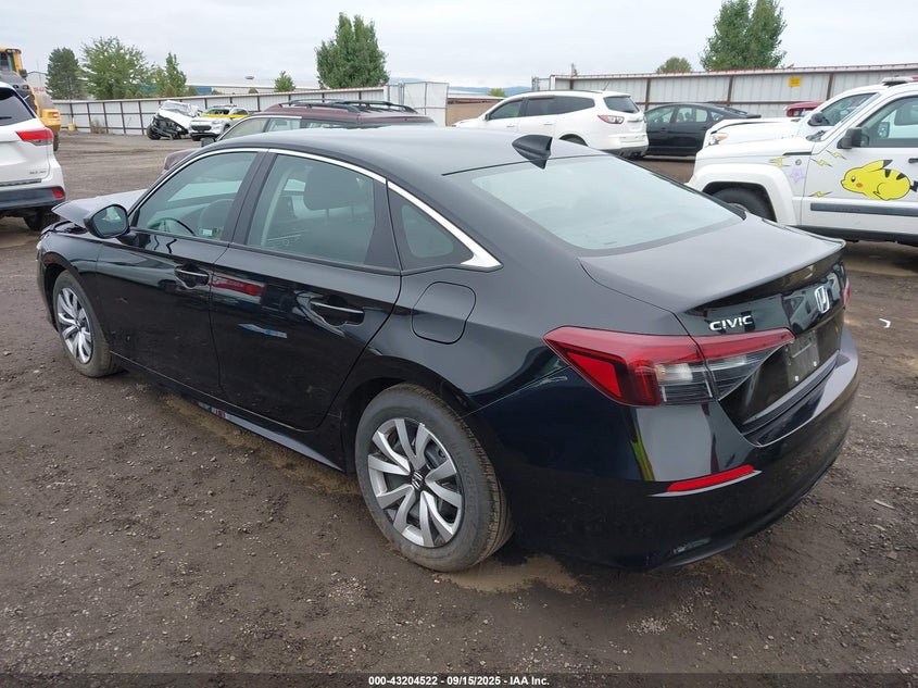 2025 Honda Civic 2.0 Lx Black Lot 111043204522 Vin 2HGFE2F20SH602087