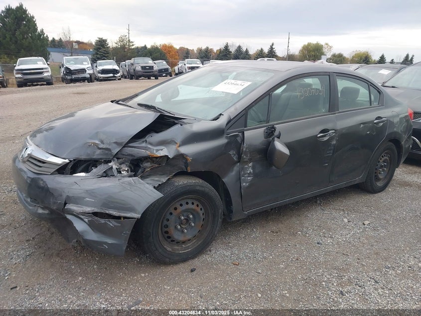2012 Honda Civic Lx grey sedan gasoline 19XFB2F50CE097733 photo #3