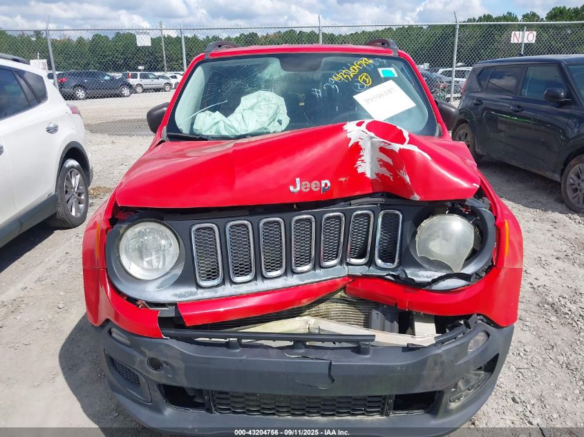 2017 Jeep Renegade Sport Fwd VIN: ZACCJAAB6HPF90310 Lot: 43204756