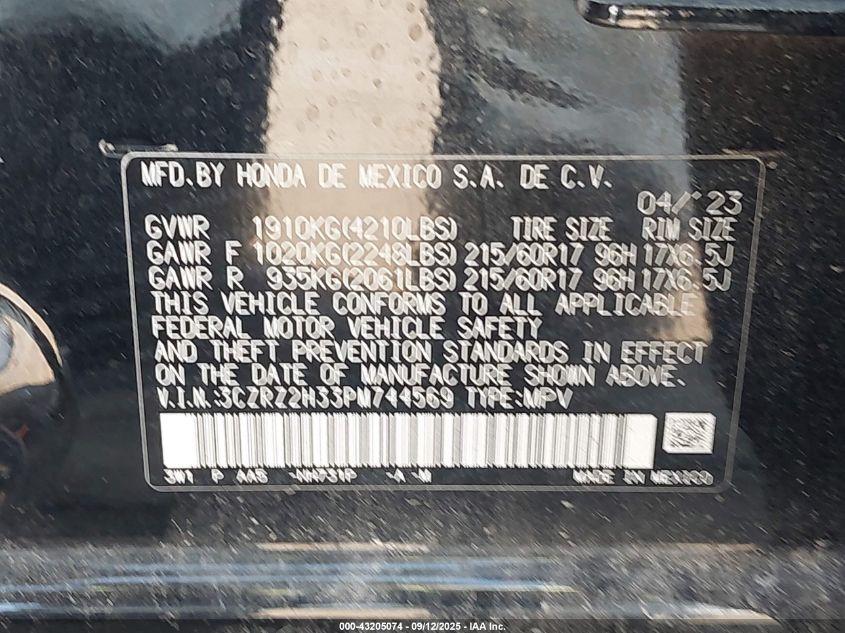 2023 HONDA HR-V AWD LX - 3CZRZ2H33PM744569