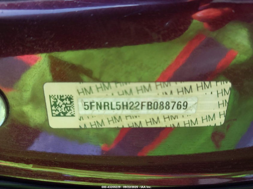 2015 HONDA ODYSSEY LX 5FNRL5H22FB088769