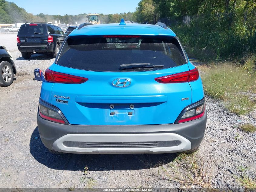 2022 Hyundai Kona Sel VIN: KM8K6CAB2NU923083 Lot: 43205319