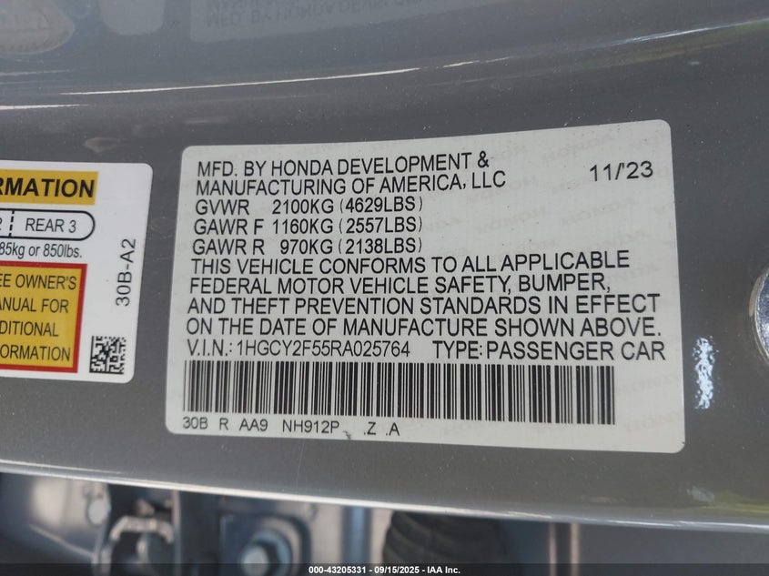 1HGCY2F55RA025764 2024 HONDA ACCORD photo no. 9