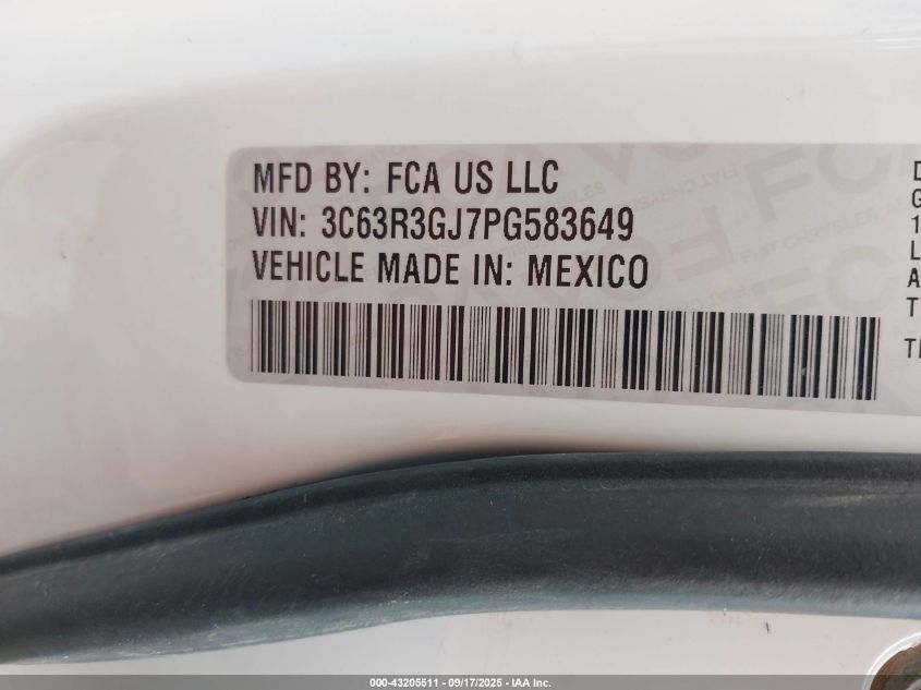 2023 Ram 3500 Tradesman 4X4 8' Box VIN: 3C63R3GJ7PG583649 Lot: 43205511