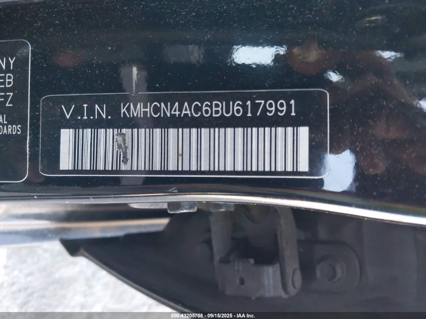 2011 Hyundai Accent Gls VIN: KMHCN4AC6BU617991 Lot: 43205708