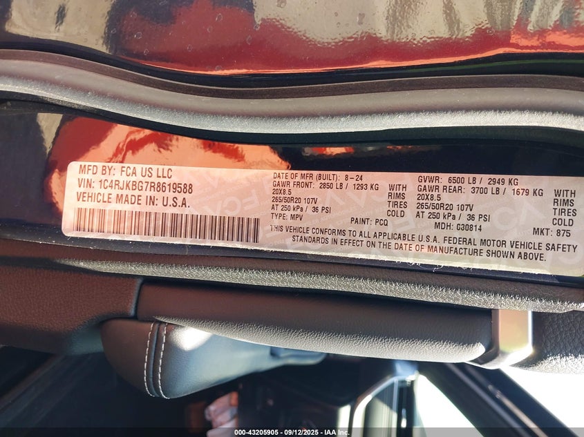 2024 JEEP GRAND CHEROKEE L LIMITED 4X4 - 1C4RJKBG7R8619588