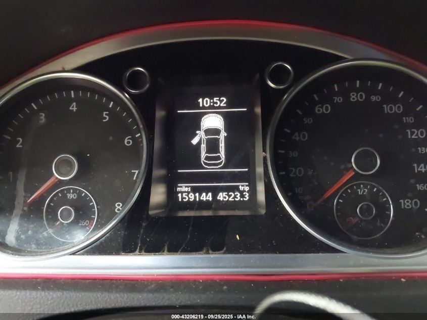 2012 Volkswagen Cc Lux VIN: WVWHN7AN7CE510831 Lot: 43206219