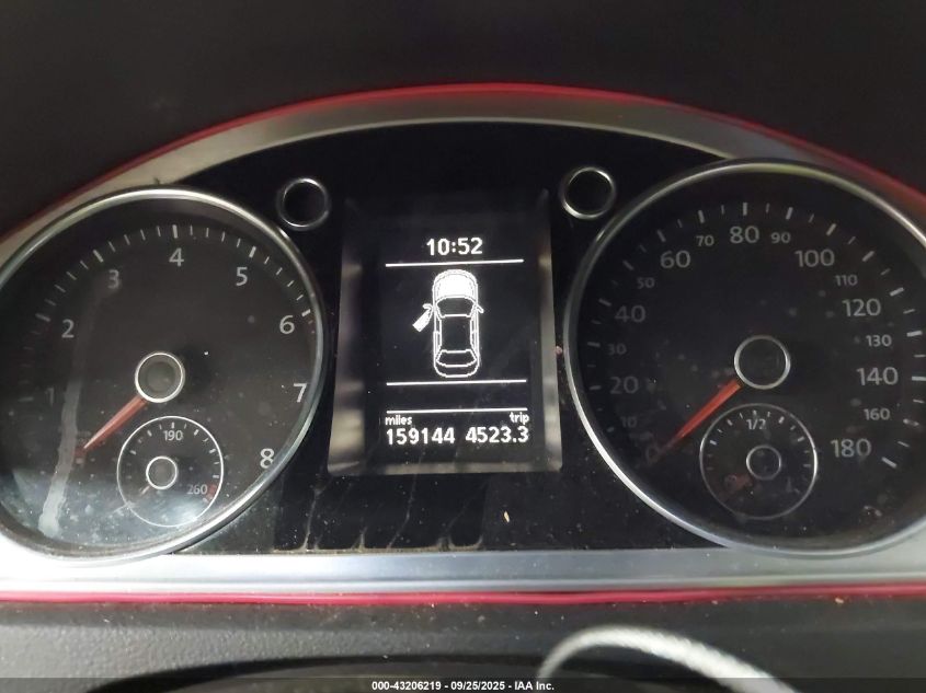 2012 Volkswagen Cc Lux VIN: WVWHN7AN7CE510831 Lot: 43206219