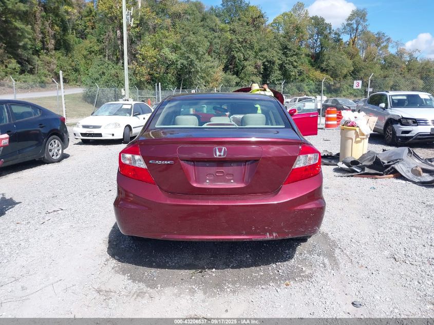 2012 Honda Civic Ex VIN: 19XFB2F88CE057037 Lot: 43206537