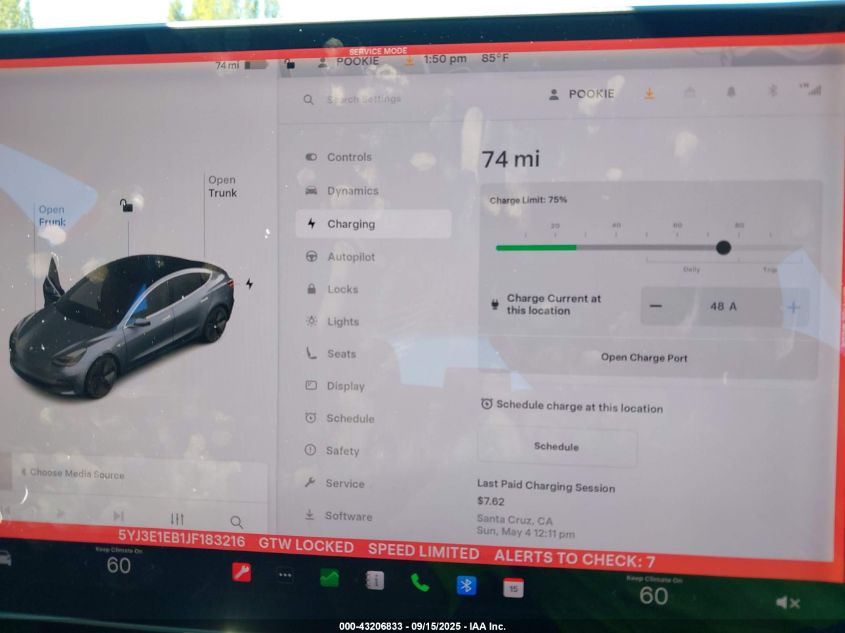 2018 Tesla Model 3 Long Range/Performance VIN: 5YJ3E1EB1JF183216 Lot: 43206833