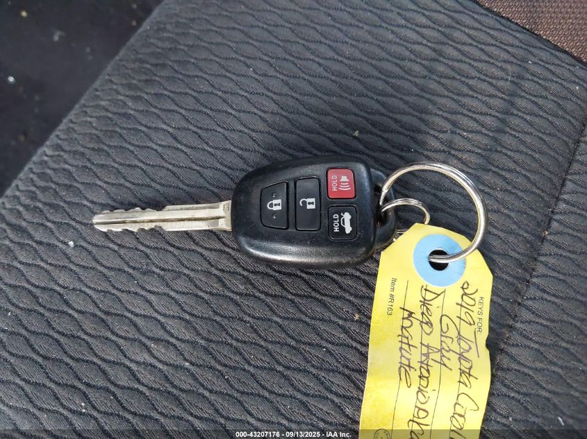 2019 Toyota Corolla Le VIN: 2T1BURHE4KC135878 Lot: 43207176