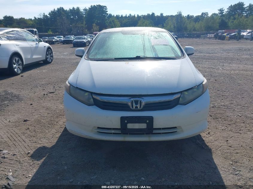 2012 Honda Civic Natural Gas VIN: 19XFB5F55CE000222 Lot: 43207227