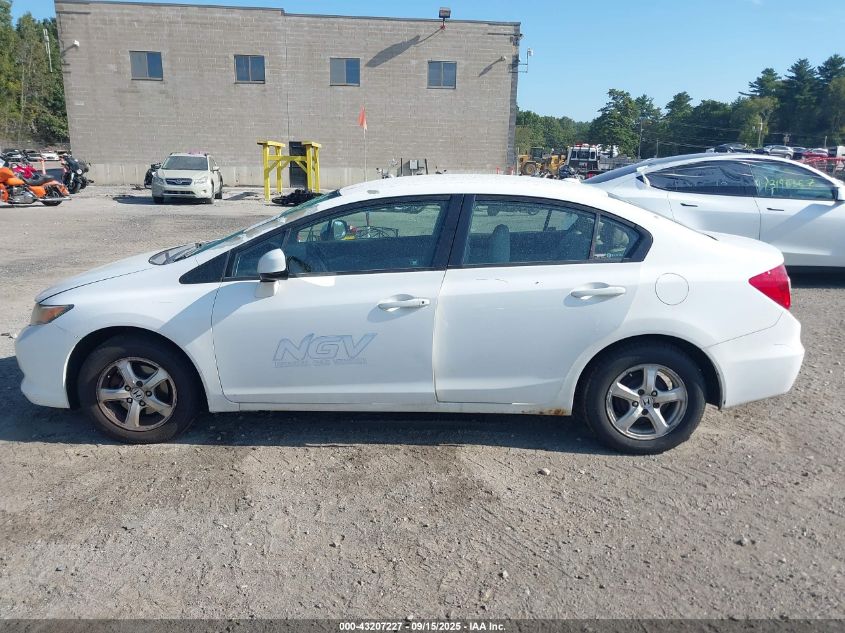 2012 Honda Civic Natural Gas VIN: 19XFB5F55CE000222 Lot: 43207227