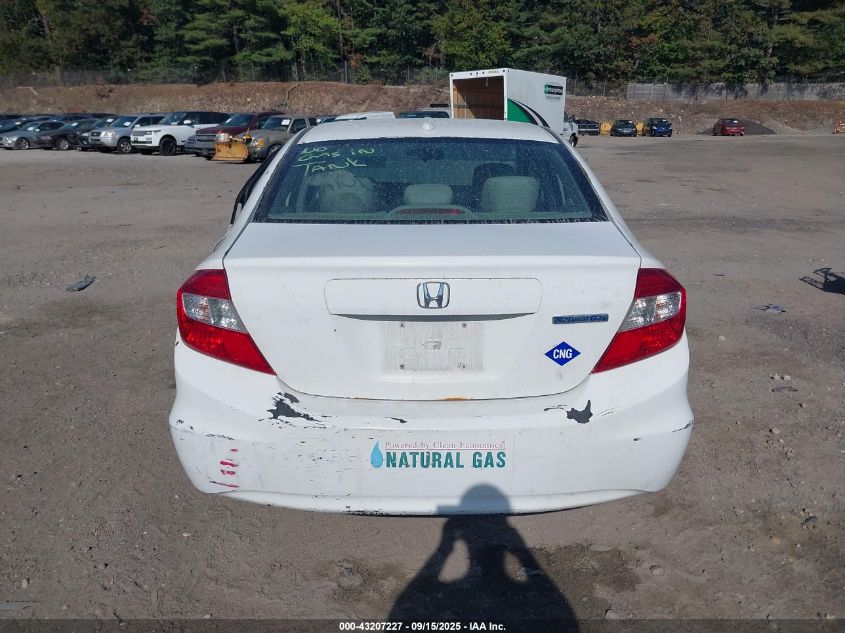 2012 Honda Civic Natural Gas VIN: 19XFB5F55CE000222 Lot: 43207227