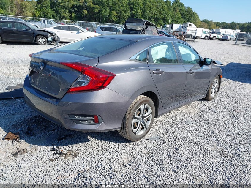 2018 Honda Civic 2.0 Lx Grey Lot 111043207437 Vin 2HGFC2F58JH596358