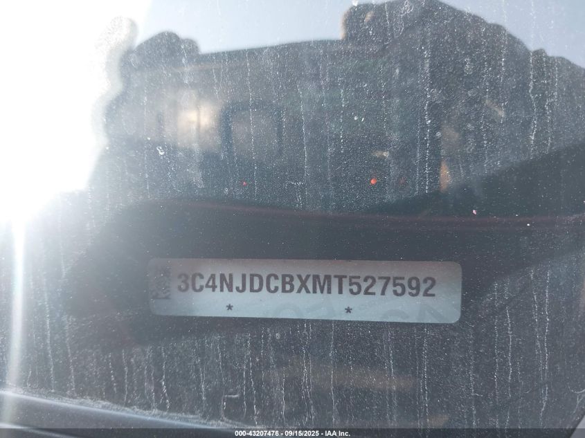 2021 Jeep Compass Limited 4X4 VIN: 3C4NJDCBXMT527592 Lot: 43207476