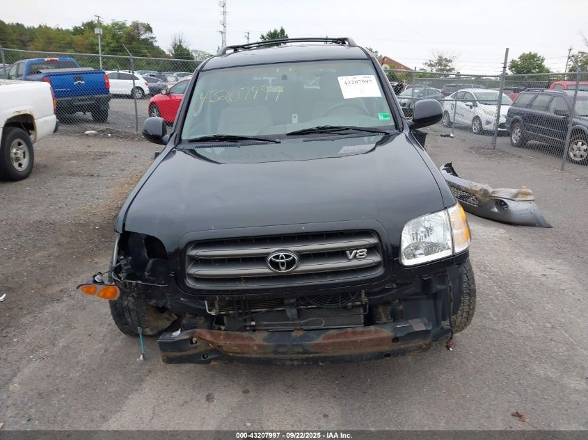 2003 Toyota Sequoia Sr5 V8 VIN: 5TDBT44AX3S166960 Lot: 43207997