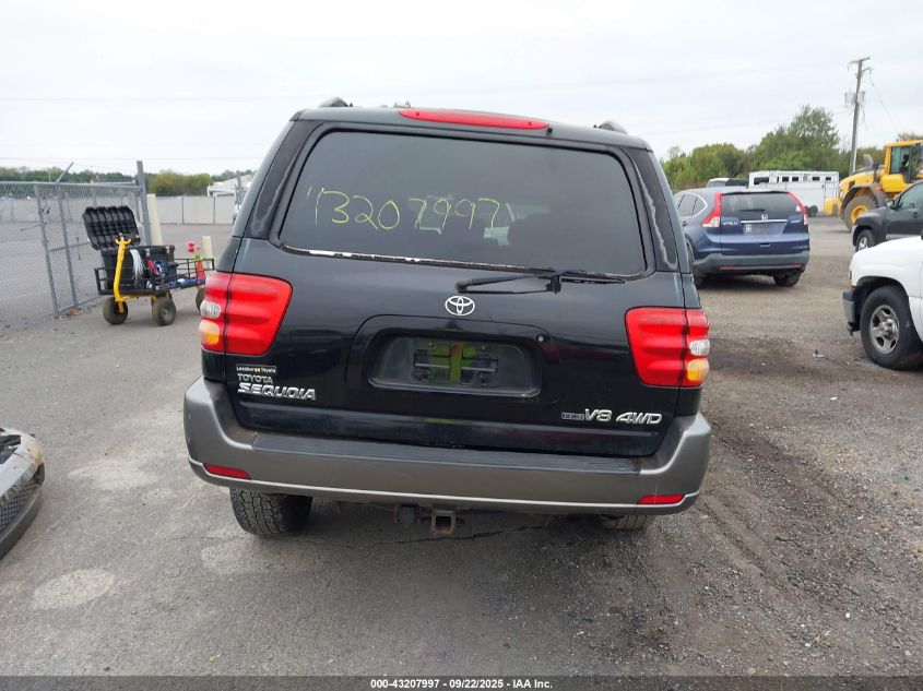 2003 Toyota Sequoia Sr5 V8 VIN: 5TDBT44AX3S166960 Lot: 43207997