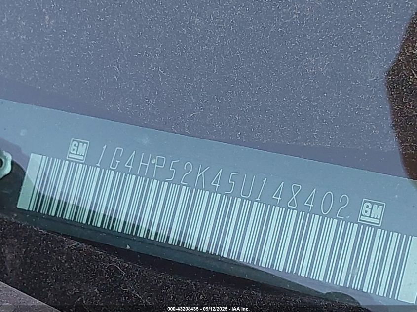 2005 Buick Lesabre Custom VIN: 1G4HP52K45U148402 Lot: 43208435