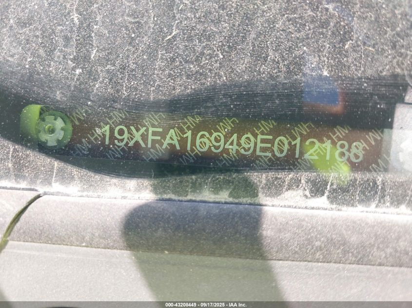 2009 Honda Civic Ex-L VIN: 19XFA16949E012188 Lot: 43208449