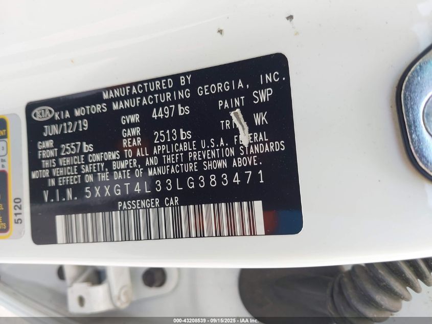 2020 KIA OPTIMA LX 5XXGT4L33LG383471
