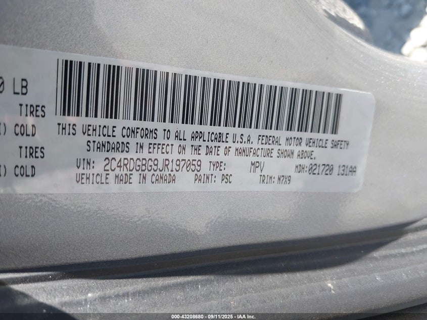 2018 DODGE GRAND CARAVAN SE PLUS - 2C4RDGBG9JR197059