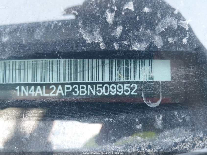 2011 Nissan Altima 2.5 S VIN: 1N4AL2AP3BN509952 Lot: 43209010