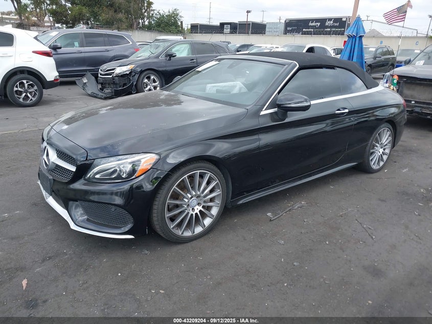 2017 Mercedes-Benz C 300 black cabrio gasoline WDDWK4JB3HF465382 photo #3