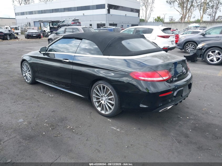 2017 Mercedes-Benz C 300 black cabrio gasoline WDDWK4JB3HF465382 photo #4
